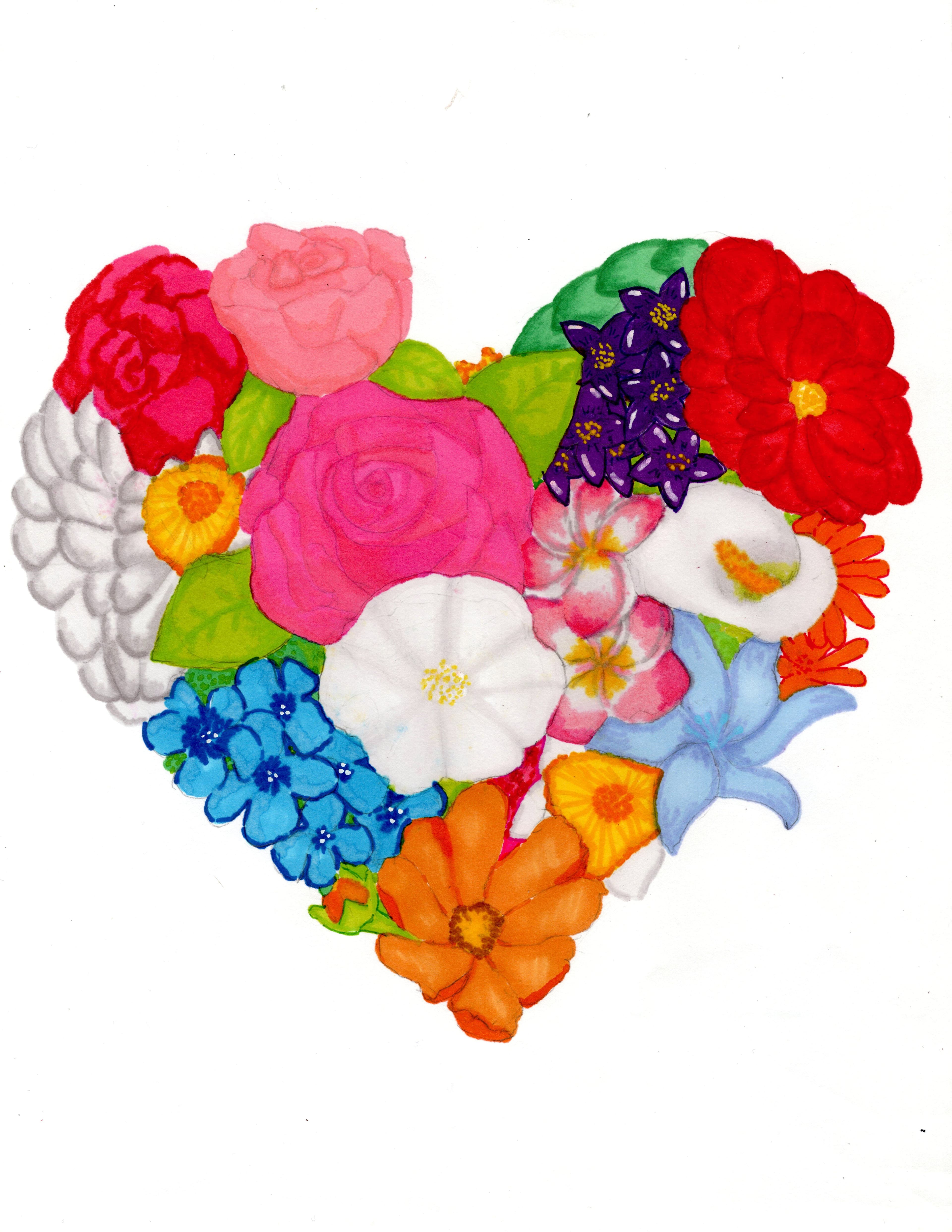Heart made of flowers
